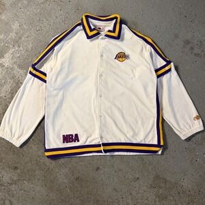 Vintage Unique Sports Generation NBA Los Angeles‎ Lakers Warm Up Jacket Cream L